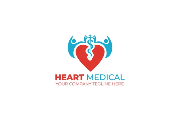 Heart Medical Logo Design Template — Stock Vector
