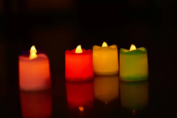 Velas Coloridas Para Estado Ánimo Los Eventos —  Fotos de Stock