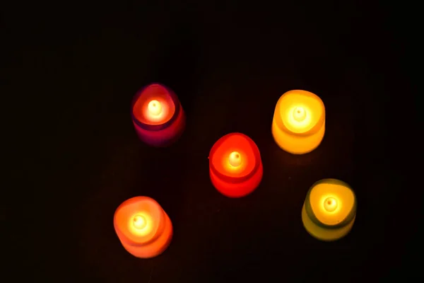 Luz Velas Para Festas Eventos Felizes — Fotografia de Stock