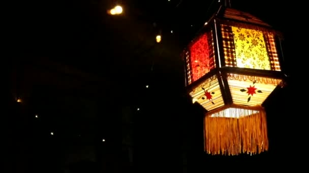 Ουράνια Λάμπα Για Την Ώρα Ντιβάλι Φεστιβάλ Φώτων Ινδικές Διακοπές — Αρχείο Βίντεο