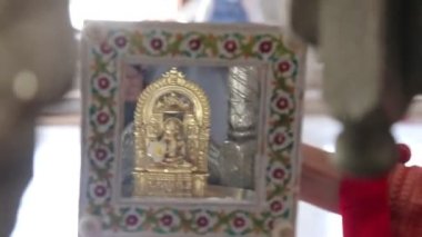 Beautiful Ritual In Jain Temple. Mahavir God. Jainism
