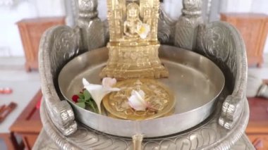 Worship For God Mahavir In Temple. Jainism