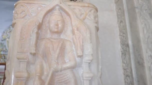 Stone White Statue Jain Temple — Vídeos de Stock