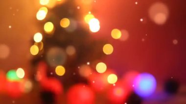 Bokeh Of Lights in Special Holidays. christmas decoration with christmas tree and christmas tree light