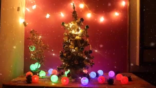 Christmas Decoration Christmas Tree Christmas Tree Light — Stockvideo