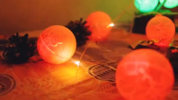 Colorful Christmas Tree Balls Shine Light Special Holidays Christmas Decoration — Vídeo de Stock