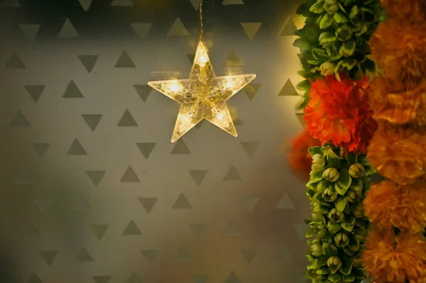 Karácsonyi Ünnepek Sztárja Csillagfény Ragyogás Boldog Fesztiválok Ünnepek Hangulat — Stock Fotó