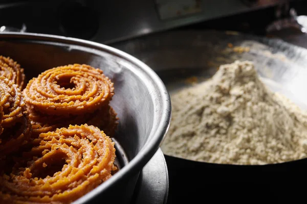 Chakhali Tradicional Indio Snacks Tradicionales Para Festivales Diwali Snacks Vegetarianos —  Fotos de Stock