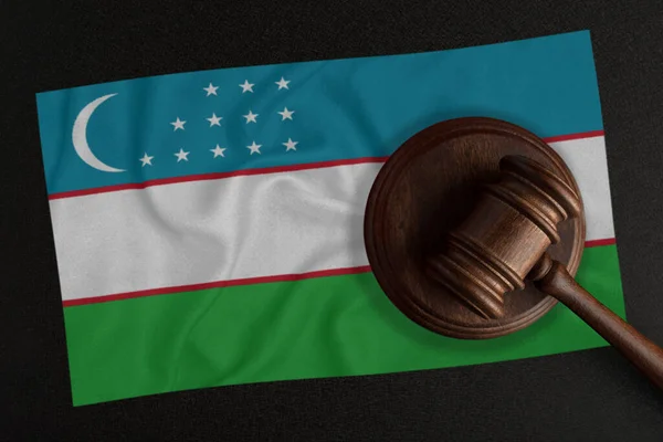 Les Juges Marquent Drapeau Ouzbékistan Droit Justice Droit Constitutionnel — Photo