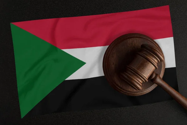 Les Juges Marquent Drapeau Soudan Droit Justice Droit Constitutionnel — Photo