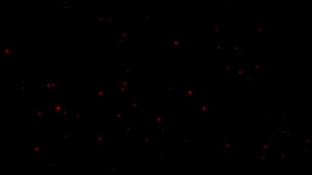 黒い空間の背景に小さな赤い星のボケを移動する コンピュータモーショングラフィックスの背景概念 — ストック動画