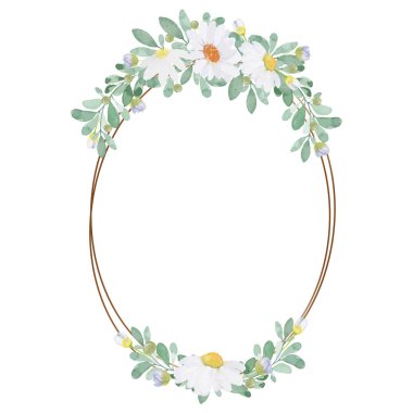 Açık renkli güzel suluboya çiçek çerçevesi - illüstrasyon el suluboya çerçeve tebrik kartı kavramını çiz