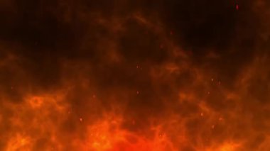Fire particle ember with hot cloud smoke motion graphic background