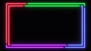 loop neon modern graphic illustration effect, electric fluorescent shiny lamp at night, abstract led laser signboard for billboard retro bar party club casino