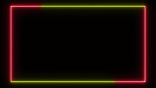 Петля Неоновая Современный Графический Эффект Иллюстрации Электрические Флуоресцентные Блестящие Лампы — стоковое видео