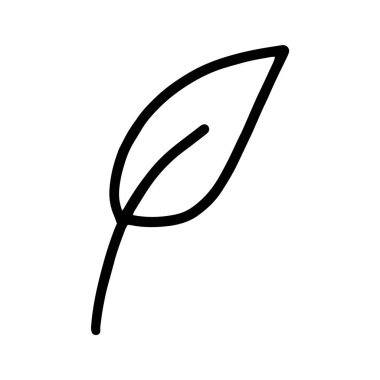 Beyaz arkaplanda vektör el çizimi yaprak simgesi izole edildi. Ekoloji konsepti. Sezonluk tasarım, tekstil ve tebrik kartı dekorasyonu için komik, şirin bir illüstrasyon. Karalama tarzında çocuk boyama sayfası.