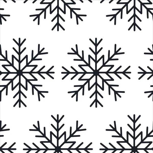 Cute Christmas Seamless Pattern Snowflakes Isolated White Background Happy New — Stock Vector