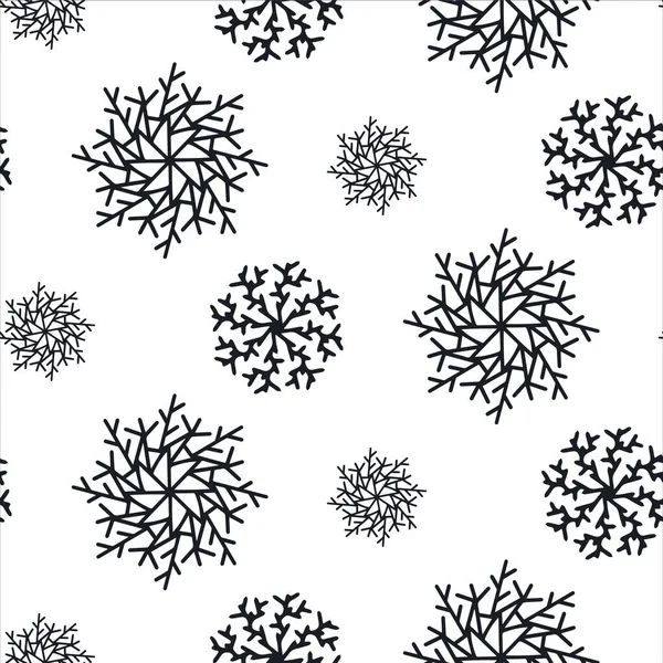 Mignon Motif Sans Couture Noël Avec Des Flocons Neige Isolés — Image vectorielle