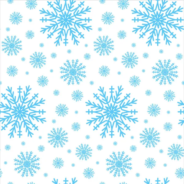Cute Christmas Seamless Pattern Snowflakes Isolated White Background Happy New — Stock Vector
