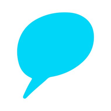 Mesaj balonu. Metin iletileri için el çizimi vektör şablonları. Beyaz arka planda izole edilmiş renkli çizgi film etiketi. Karalama metni konuşma şablonu. Boş mavi konuşma balonu.