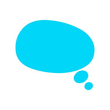 Mesaj balonu. Metin iletileri için el çizimi vektör şablonları. Beyaz arka planda izole edilmiş renkli çizgi film etiketi. Karalama metni konuşma şablonu. Boş mavi konuşma balonu. Bulut.