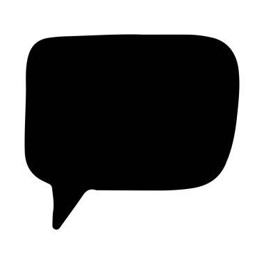 Mesaj balonu. Metin iletileri için el çizimi vektör şablonları. Beyaz arka planda izole edilmiş renkli çizgi film etiketi. Karalama metni konuşma şablonu. Boş siyah konuşma balonu. Bulut.