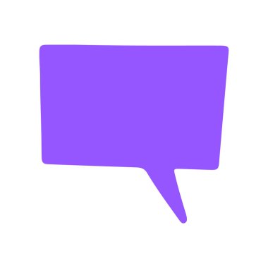 Mesaj balonu. Metin iletileri için el çizimi vektör şablonları. Beyaz arka planda izole edilmiş renkli çizgi film etiketi. Karalama metni konuşma şablonu. Boş mavi konuşma balonu. Bulut.