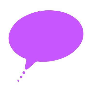 Mesaj balonu. Metin iletileri için el çizimi vektör şablonları. Beyaz arka planda izole edilmiş renkli çizgi film etiketi. Karalama metni konuşma şablonu. Boş menekşe konuşma balonu. Bulut