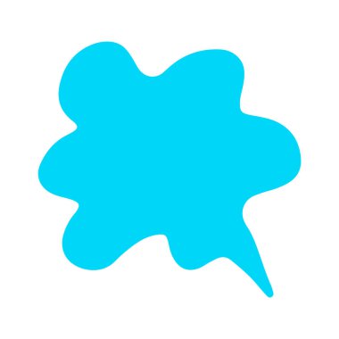 Mesaj balonu. Metin iletileri için el çizimi vektör şablonları. Beyaz arka planda izole edilmiş renkli çizgi film etiketi. Karalama metni konuşma şablonu. Boş mavi konuşma balonu.