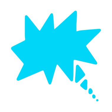 Mesaj balonu. Metin iletileri için el çizimi vektör şablonları. Beyaz arka planda izole edilmiş renkli çizgi film etiketi. Karalama metni konuşma şablonu. Boş mavi konuşma balonu.