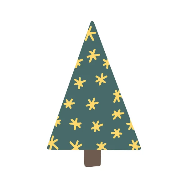 손으로 크리스마스 트리는 아이콘 분리되었다 그리는 디자인을 장식적 빈티지 전나무 — 스톡 벡터