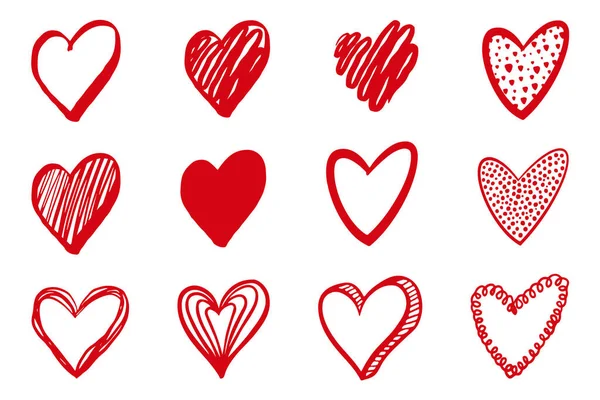 Vektör el beyaz arka planda Valentine 'ın kalbini izole etti. Dekoratif karalama aşk kalp şekli çizim stili. Düğün tasarımı, ambalaj, süsleme ve tebrik kartları için karalama mürekkebi simgesi