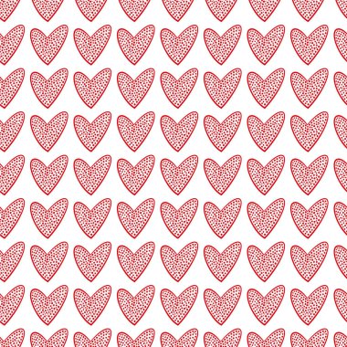 Sevimli el, Sevgililer Günü 'nün kalplerini kusursuz bir şekilde çizmiş. Dekoratif karalama aşk kalp şekli robot resim tarzında. Düğün tasarımı, ambalaj, süsleme ve tebrik kartları için karalama mürekkebi.