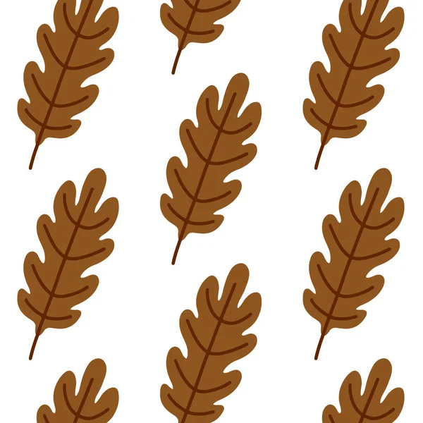 Vektör eli çizilmiş sonbahar yaprakları beyaz arkaplanda pürüzsüz desen. Dekoratif karalama yaprakları. Düğün tasarımı, ambalaj, tekstil, giysi, süsleme ve tebrik kartları için karalama yaprağı simgesi