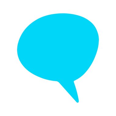 Mesaj balonu. Metin iletileri için el çizimi vektör şablonları. Beyaz arka planda izole edilmiş renkli çizgi film etiketi. Karalama metni konuşma şablonu. Boş mavi konuşma balonu. Bulut.