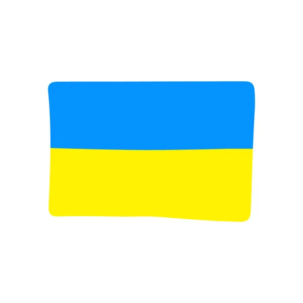 Ручной Рисунок Флага Украины Флаг Украины Каракули Стиль Изолирован Белом — стоковый вектор