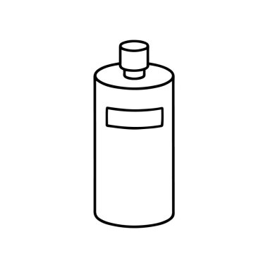 Hand drawn bottle of hair care product for hairdresser isolated on white background. Doodle hair dye, shampoo, Hair Mask, balm, conditioner, lotion for man and women. Scribble adults and kids coloring