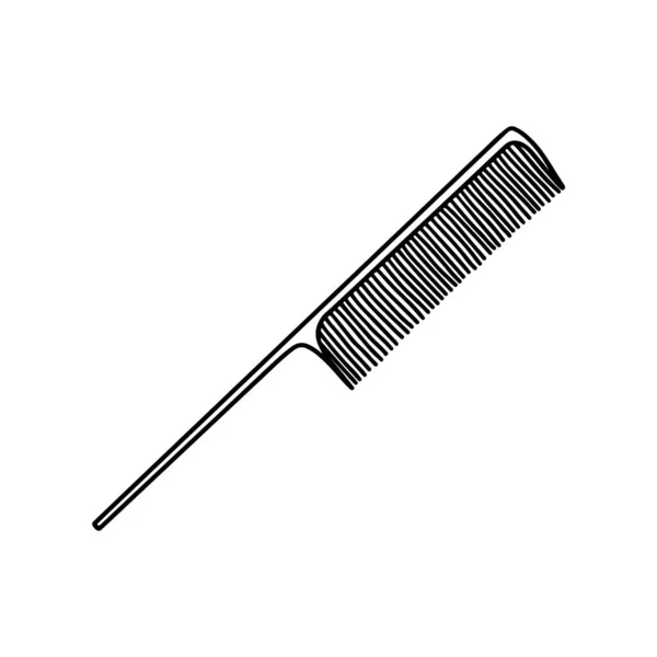 Hand Drawn Hair Brush Hair Care Products Hairdresser Isolated White — Vetor de Stock