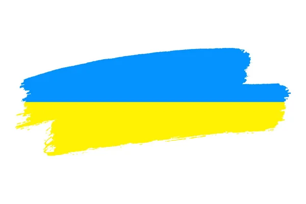 Концепция Кисти Флага Украины Флаг Украины Гранж Стиль Изолирован Белом — стоковый вектор