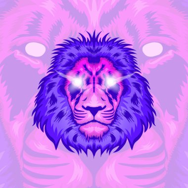 Aslan başı illüstrasyon tasarımı