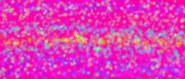 Renkli çiçeklerle soyut pembe arkaplan