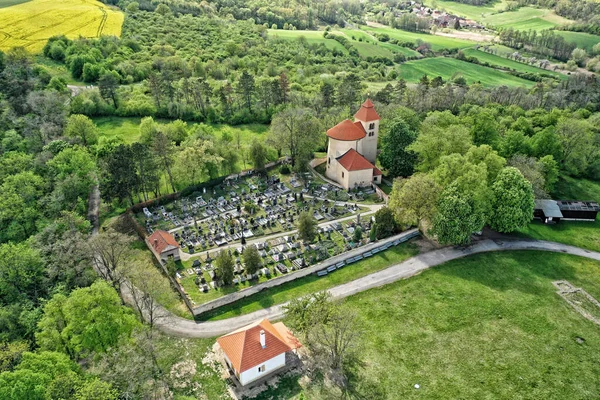 Établissement Budec Avec Ancien Cimetière Avec Église Rotonde Sommet Colline — Photo