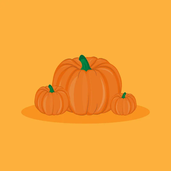 Icono Halloween Con Calabazas Ilustración Vectores Planos Fondo Naranja Icono — Archivo Imágenes Vectoriales
