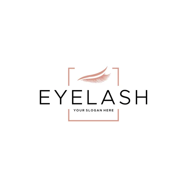 Design minimalista do logotipo da pena de sobrancelha EYELASH —  Vetores de Stock
