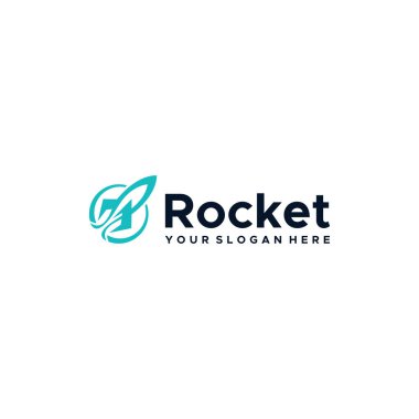 Minimalist Roket oval şerit kanat logosu tasarımı