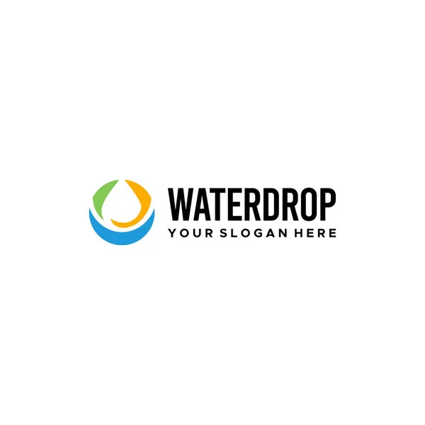 Nowoczesne kolorowe krople WATER DROP Projekt logo — Wektor stockowy