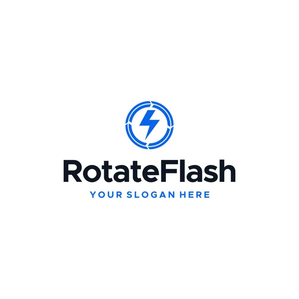 フラットRotateFlash電気サークルロゴデザイン — ストックベクタ