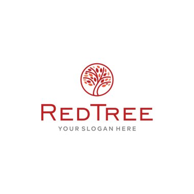 düz REDTREE çemberi bitkilerin logo tasarımını bırakır