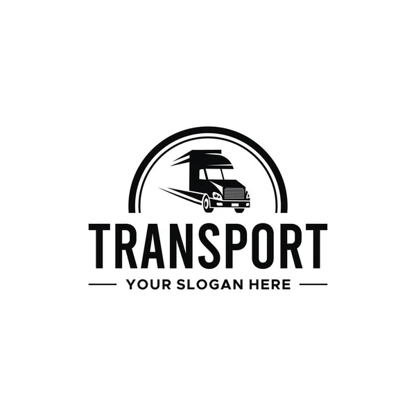 Minimalistyczny TRANSPORT samochód ciężarowy owalny projekt logo — Wektor stockowy