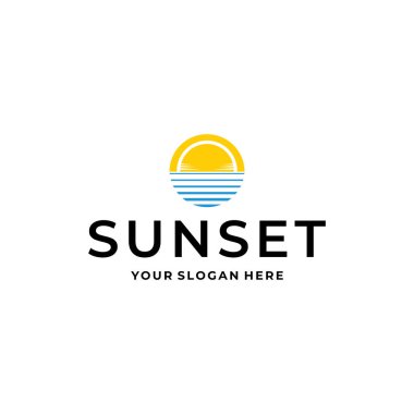 Modern Günbatımı Güneş Küresel Gölge logosu tasarımı